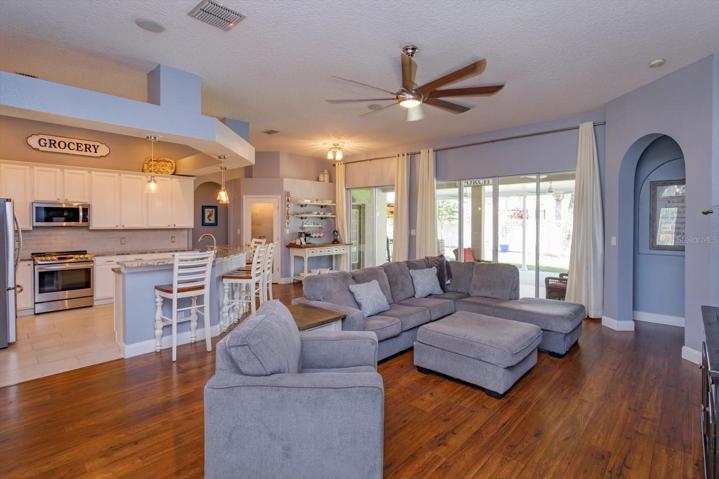 22' x 17' great room is open to the kitchen