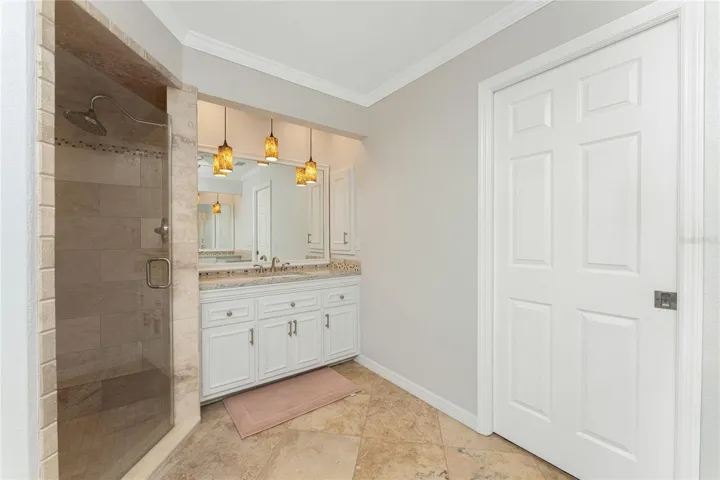Ensuite with walk-in shower and dbl sinks