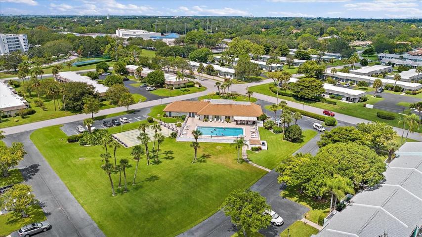 Aerial community club house and pool 2