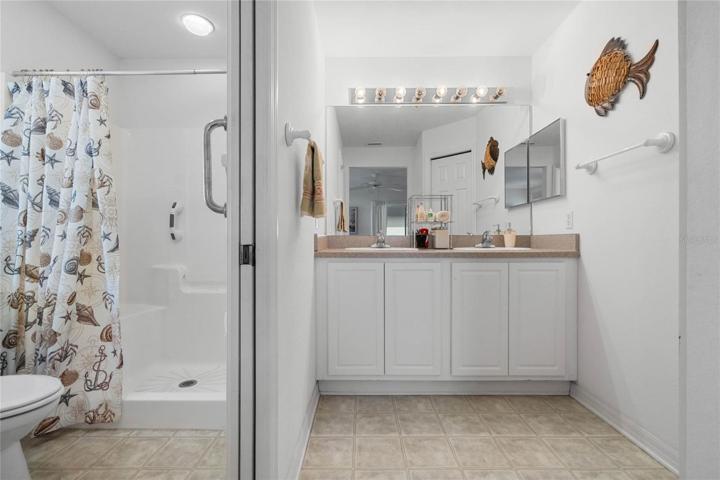 Master Bathroom features a Comfort Heigh Vanity with Dual Sinks