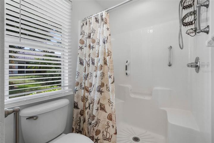 Easily Accessible Seated Shower in Master Bathroom
