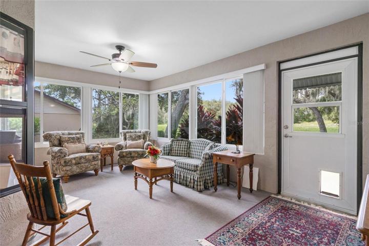 Florida Room is equipped with a Pet Door, to allow your Pet access to the fenced backyard