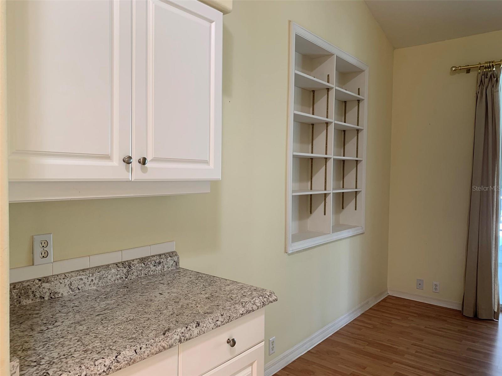 Kitchen eating area with built-ins