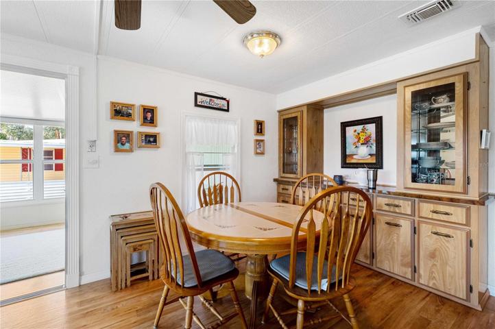 Dining area is open with living room.