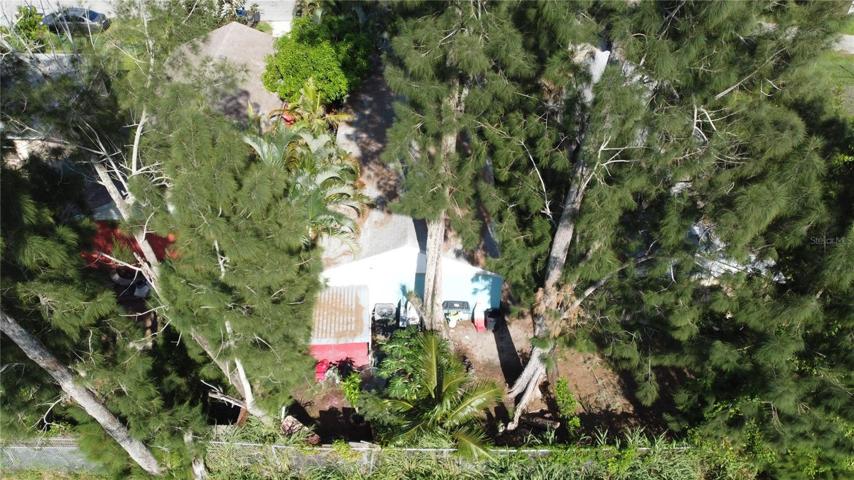 aerial shot rear of house