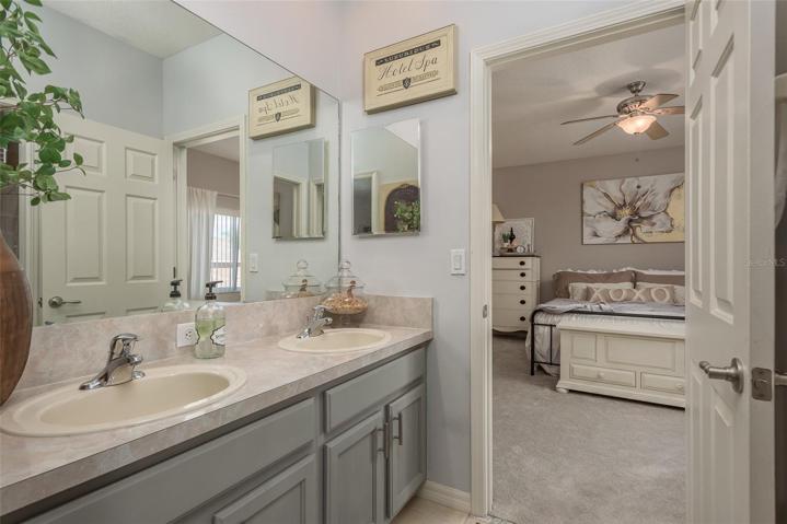 Dual Vanity Features In Shared Bathroom Between Bedroom #3 & #4
