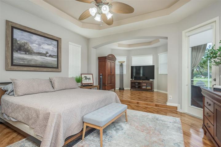 Master Bedroom With High Tray Ceilings