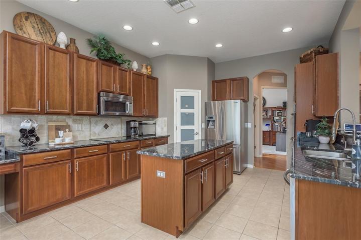 6' Foot Kitchen Island With Black Granite Counter Tops- Tons More Storage