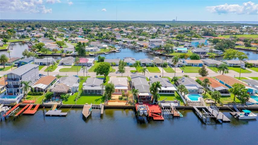 view from the water to the rear of the home