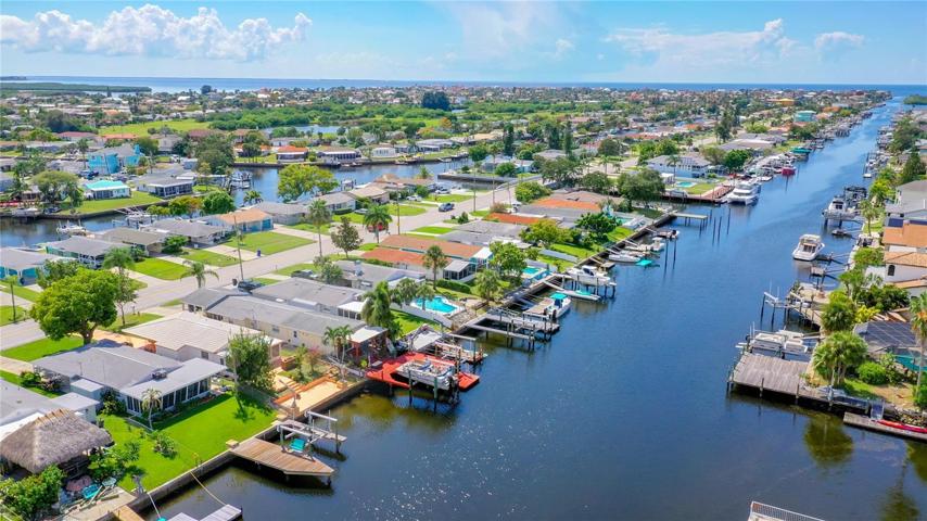 view of the canal out to the Gulf