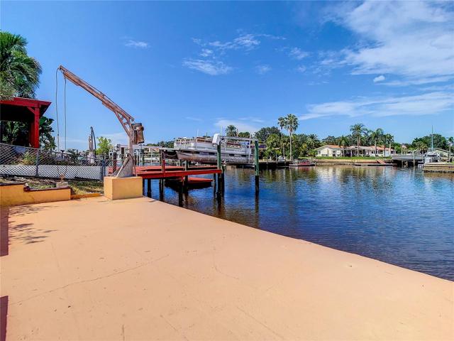 lower level patio and davits