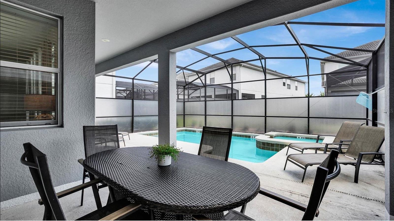 Spend a day at home lounging poolside on the lanai, the pool and spa are heated and screened for your comfort!