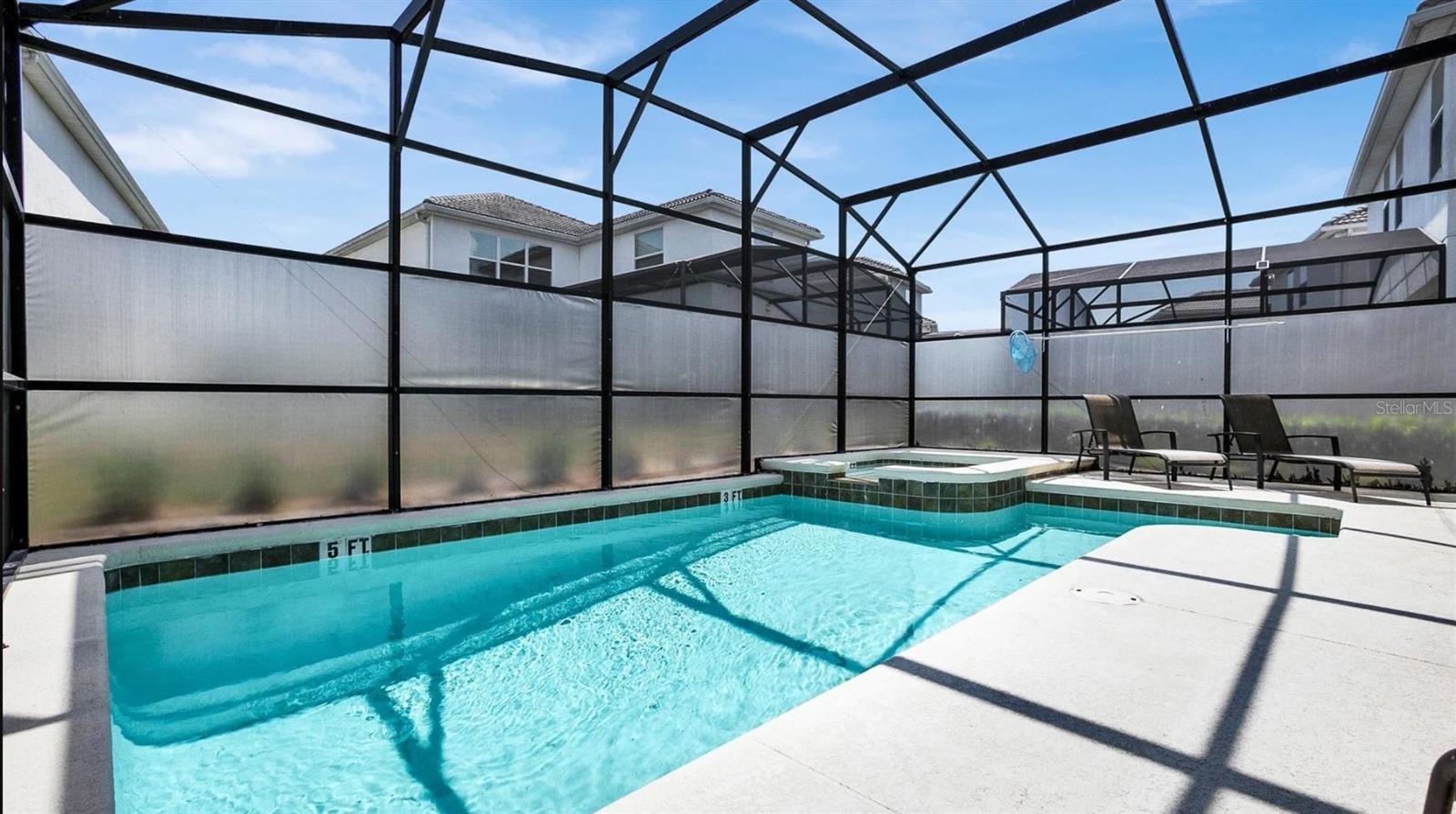 Screened pool and spa!