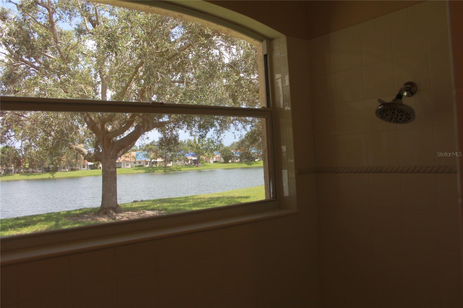 Shower with a view of the water