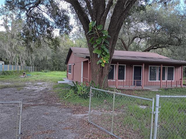 fenced yard