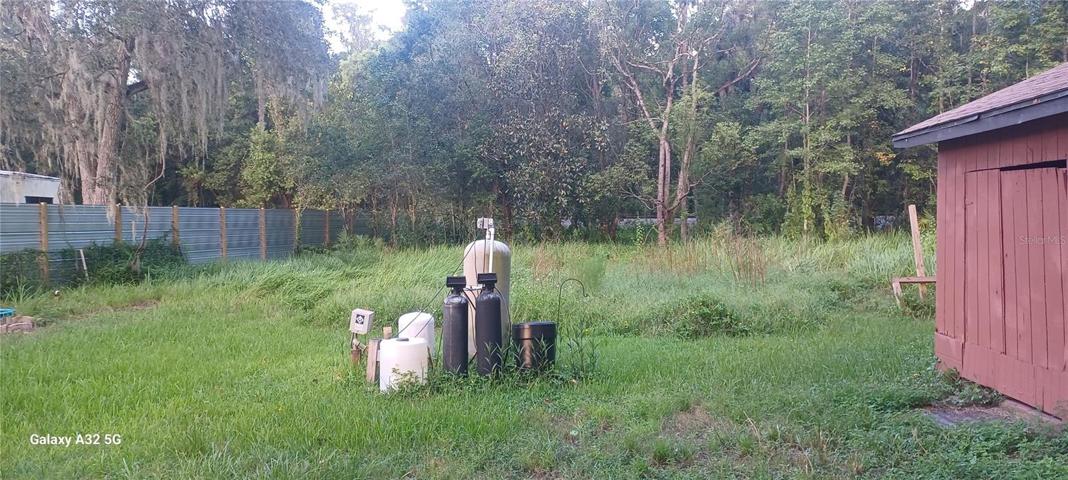 back yard with sophisticate water treatment