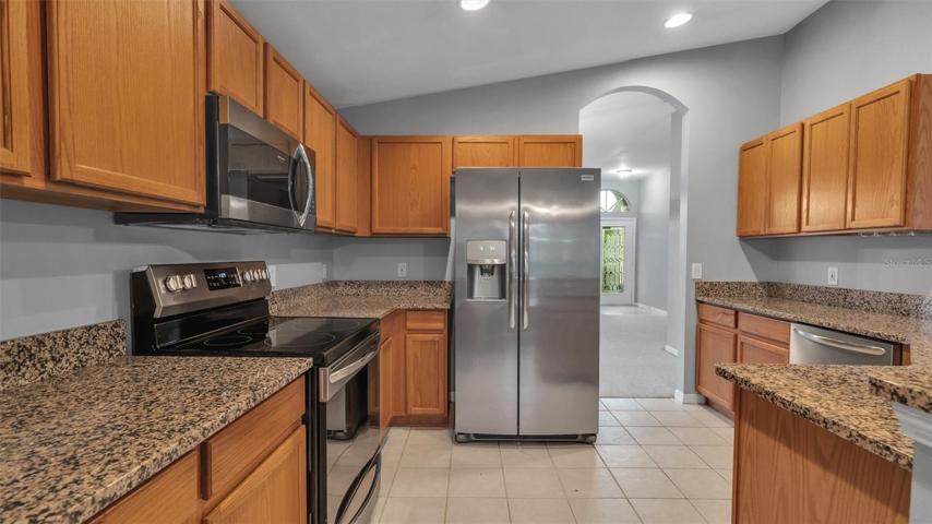 Large kitchen with ample storage