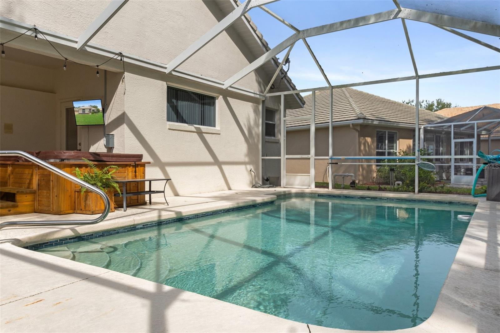 And, you have your own private pool! Free-standing almost new hot tub is also included.