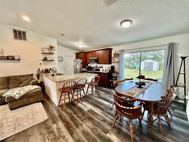 Living/dining room and kitchen