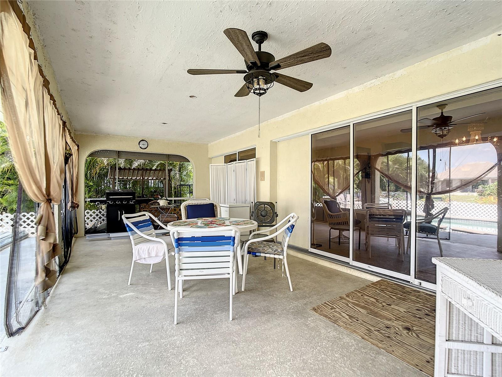 Pool lanai is 24 X 9 with ceiling fan.