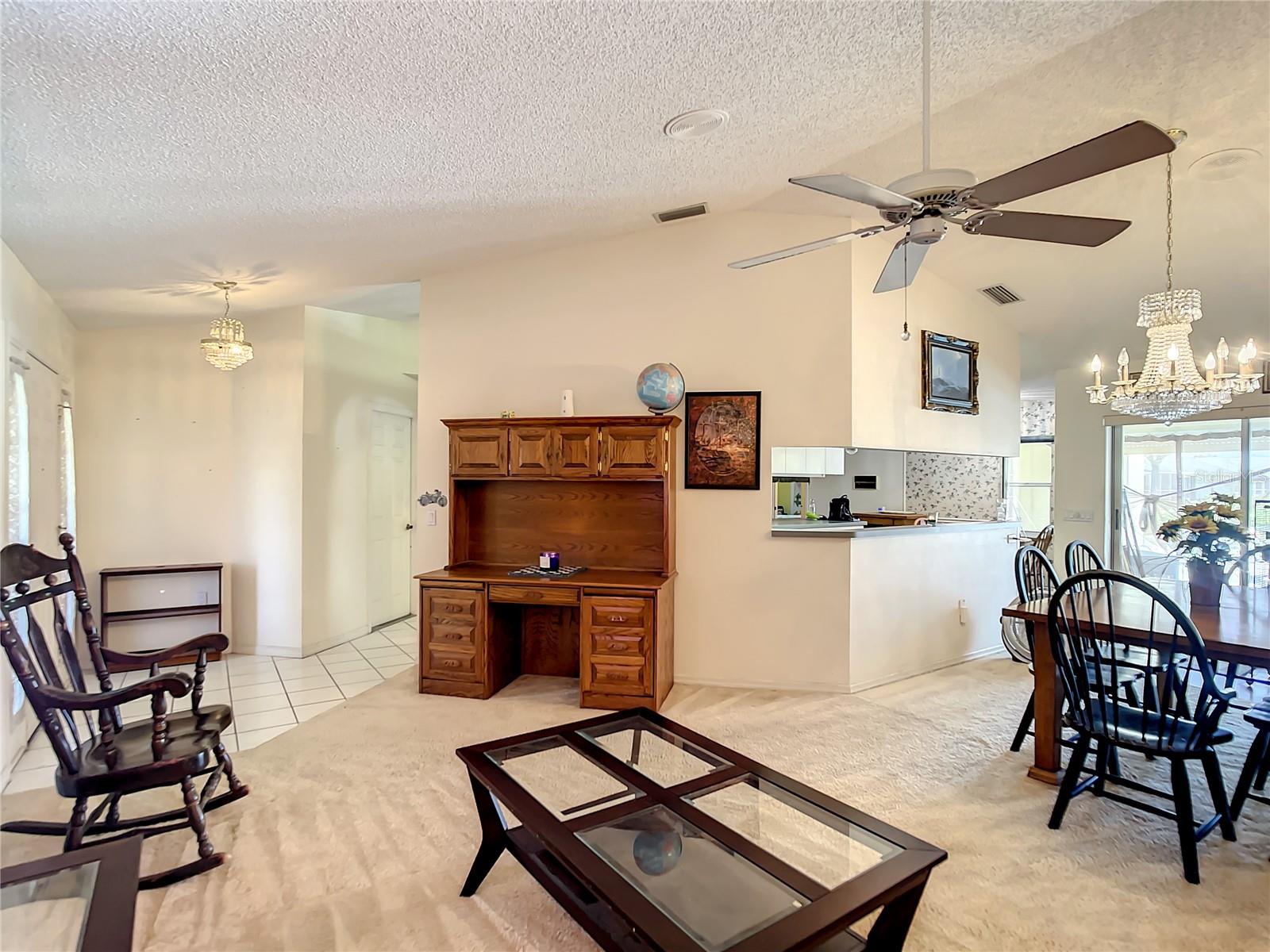 Living room opens to dining room.
