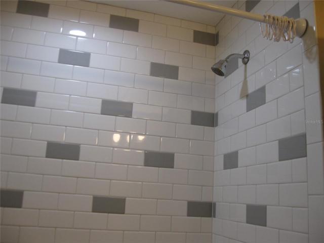 BATHROOM SHOWER ABOVE TUB.
