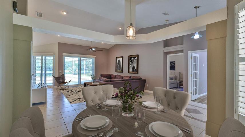 Dining room leading into Living room.