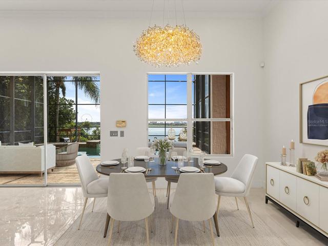 Breakfast nook for casual dining with a view! Virtually Staged.