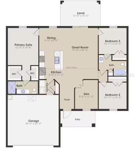 CAYO COSTA FLOOR PLAN RENDRING *DISCLAIMER: Renderings, Photos, Virtual Tours are of like model and are used for display purpose only, actual property may vary.