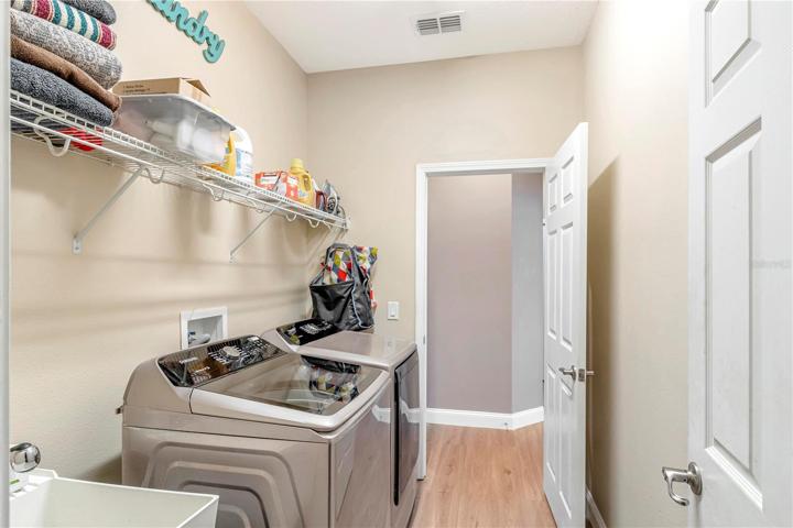 Laundry room off the hallway
