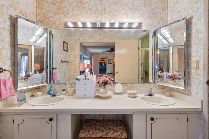 Double vanity in this master bath!