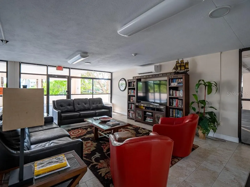 Lobby Lounge Area with large TV