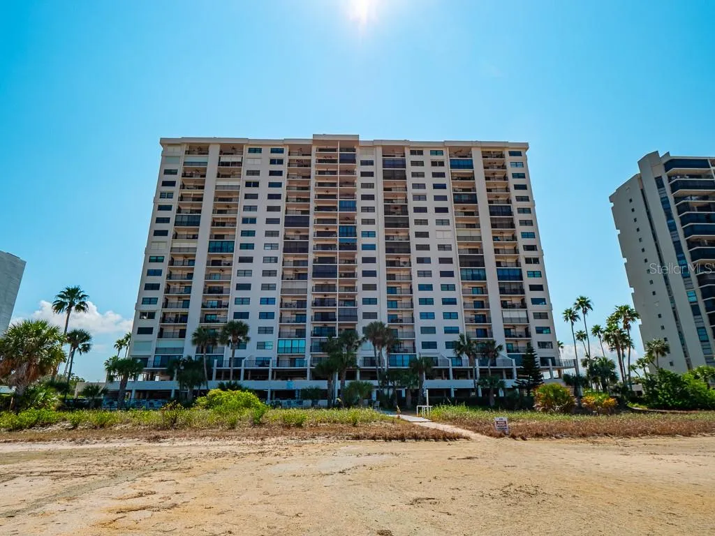 Views from beach of condo
