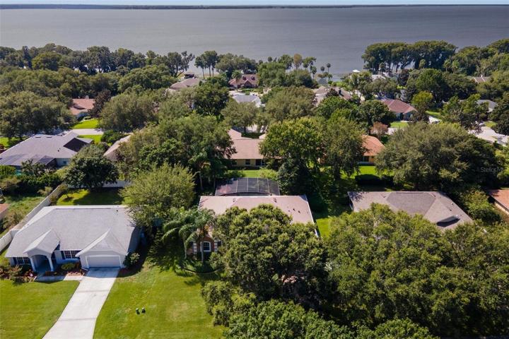 Aerial of Property with Lake Views