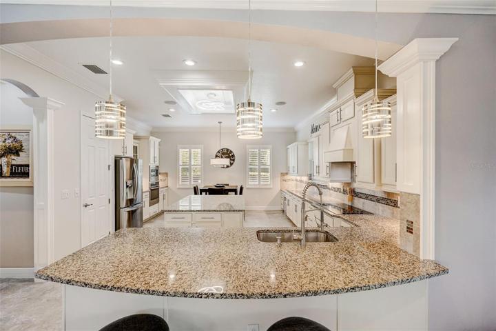 Kitchen from counter seating area