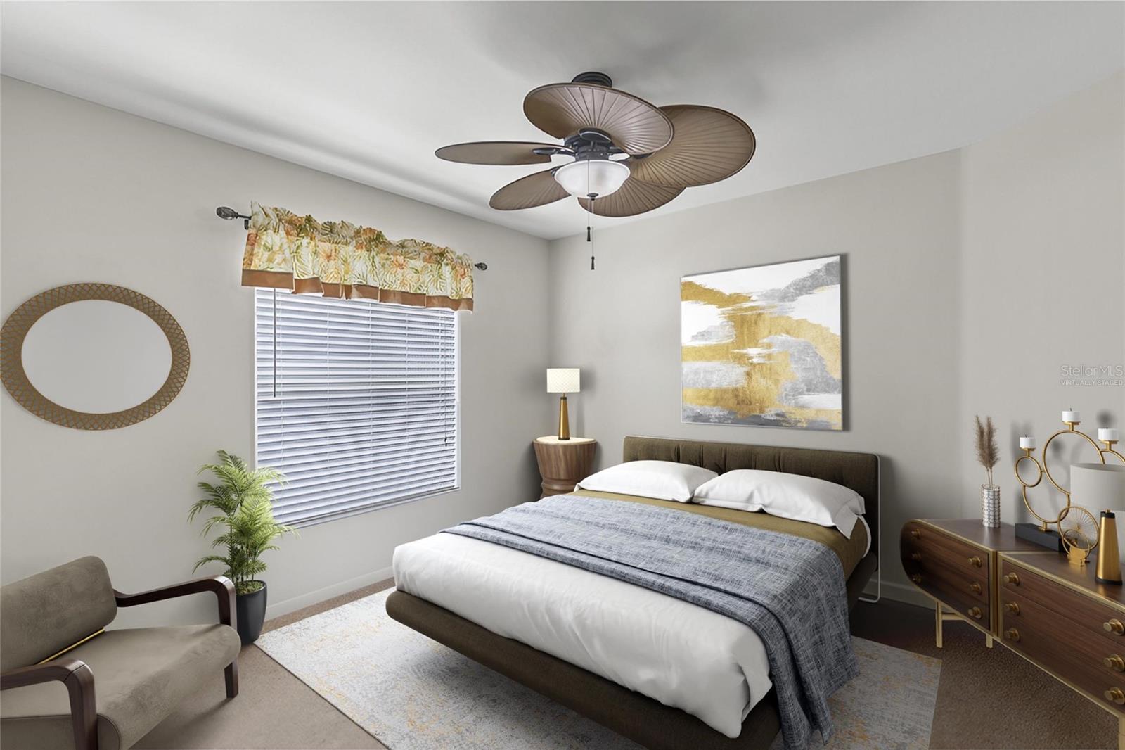Virtually staged 3rd bedroom