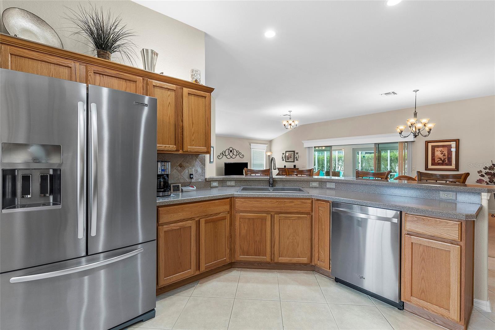Kitchen with under and above cabinet lighting