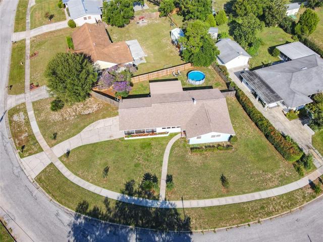 Aerial view of this corner lot property.
