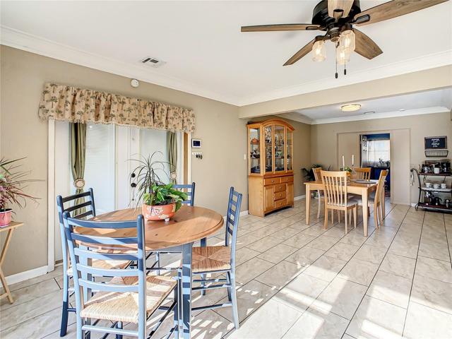 French doors lead to the screened lanai.