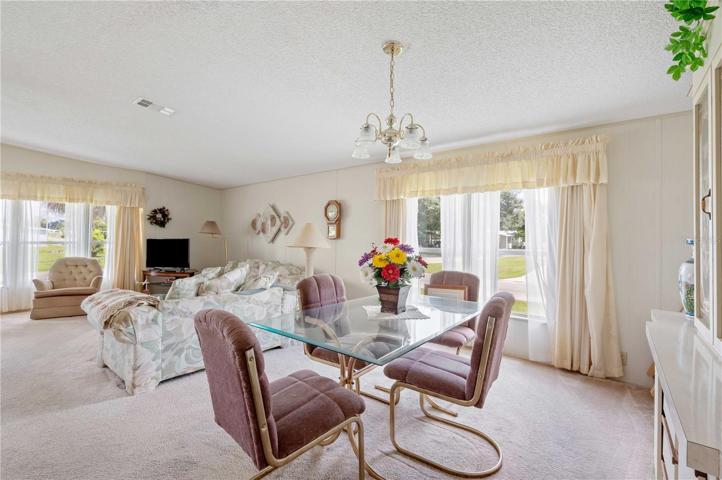 Dining room has built-in storage.