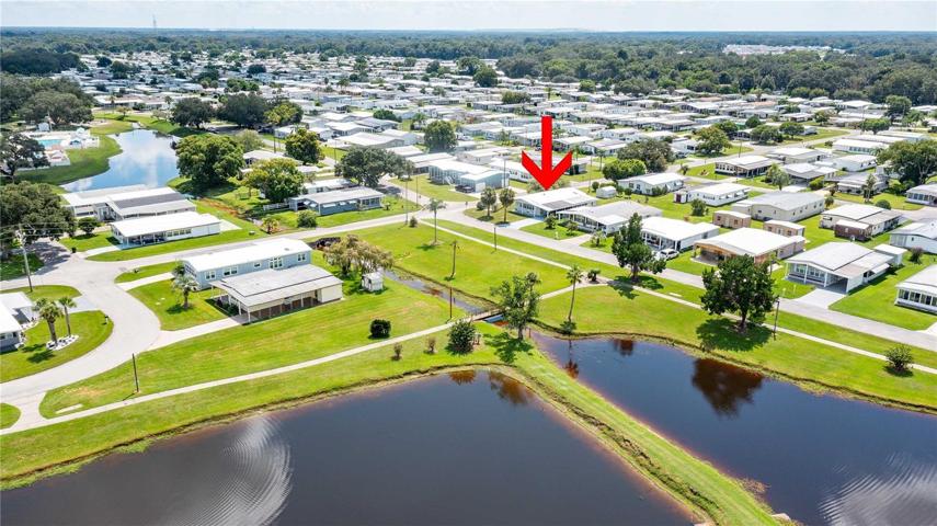 Home is located near Memorial Pond.