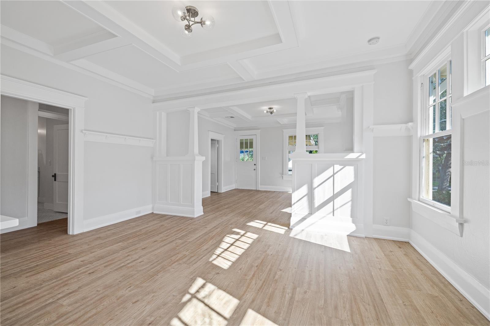 Dining room overlooking living room