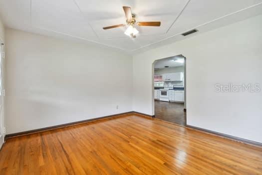 Living Room opening to kitchen.