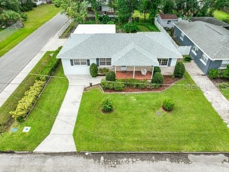Situated on a large corner lot.