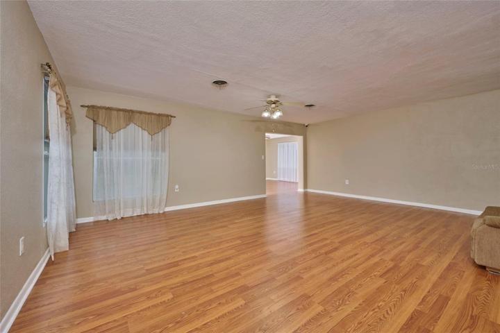 Great room is a great size!  The doorway in the back leads into the bonus room.