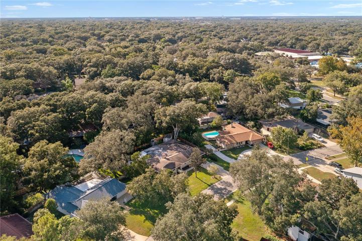 Aerial view of neighborhood