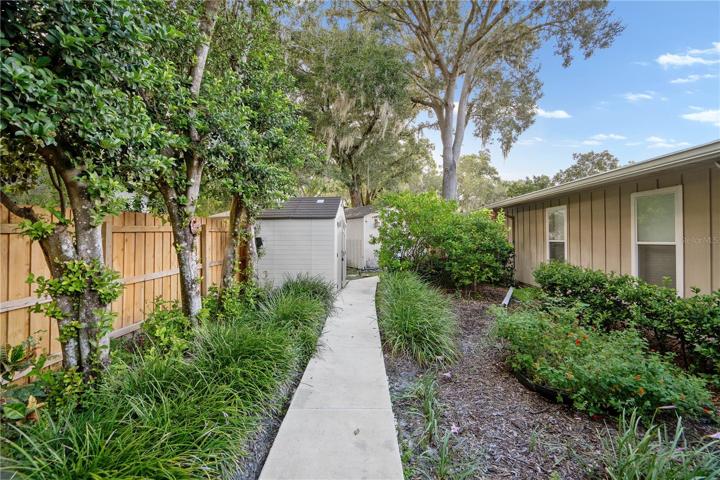 Walkway to 2 Storage Sheds