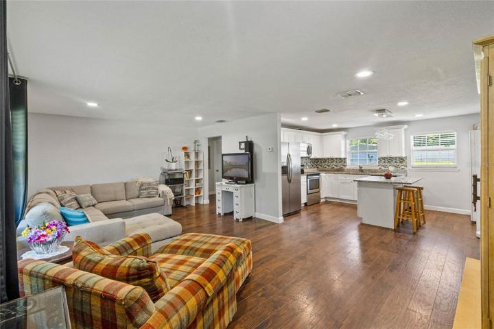 Living Room & View of Kitchen From Front Door