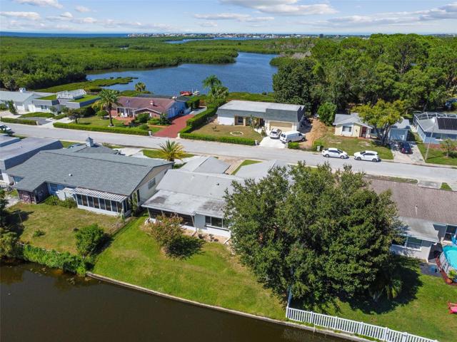 Aerial of the back of the home