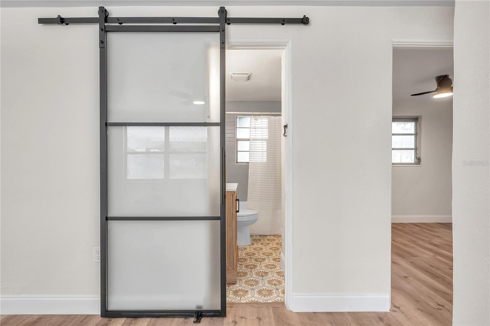 Guest Bathroom with Barn Door Slider